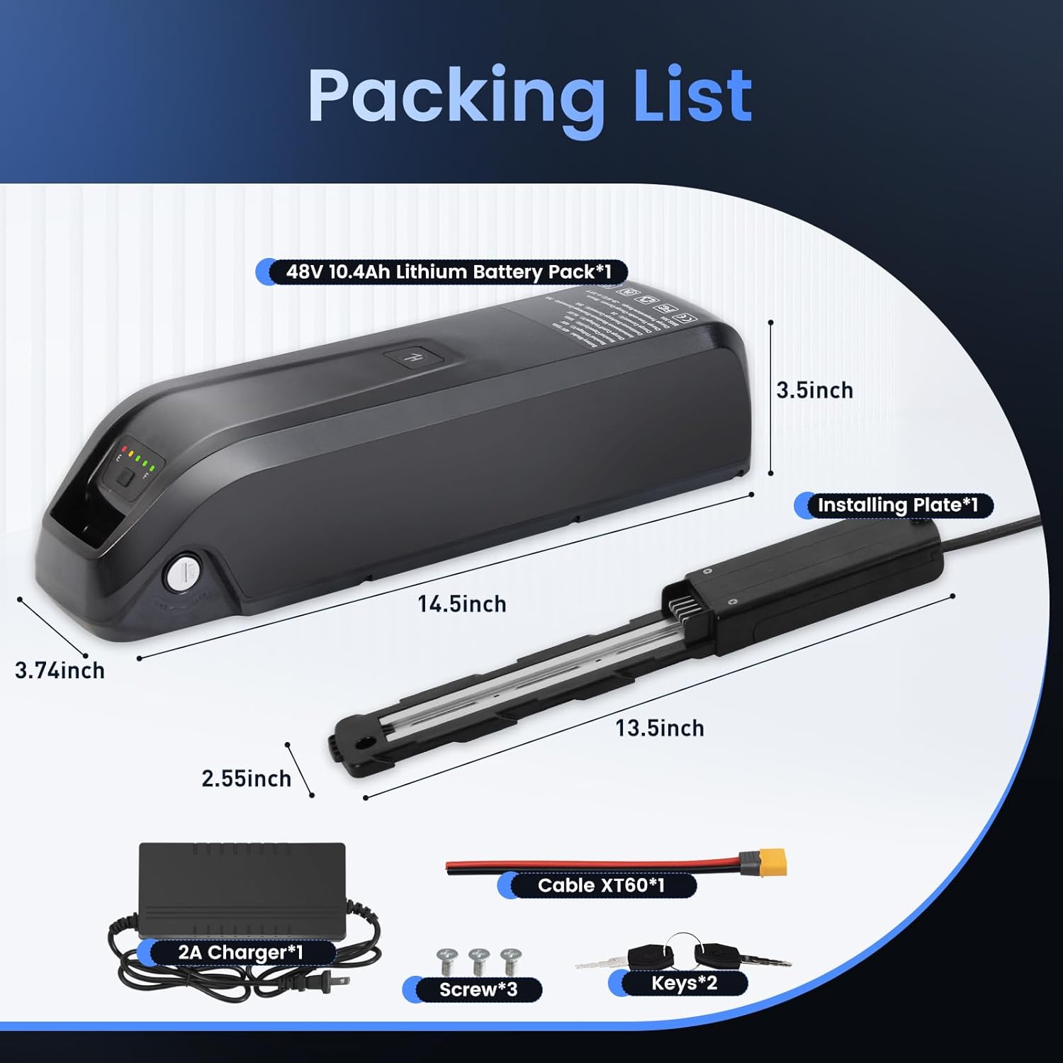 Ebike Battery 48V 20Ah Hailong - بطارية هايلونج جديدة عالية الجودة 48
