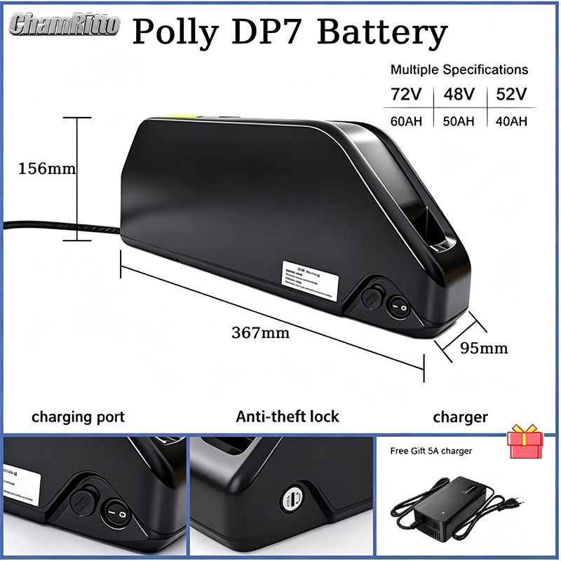 دراجة كهربائية 36 فولت 48 فولت - مراجعة Electric Bicycle Battery 72V 30Ah وسعره