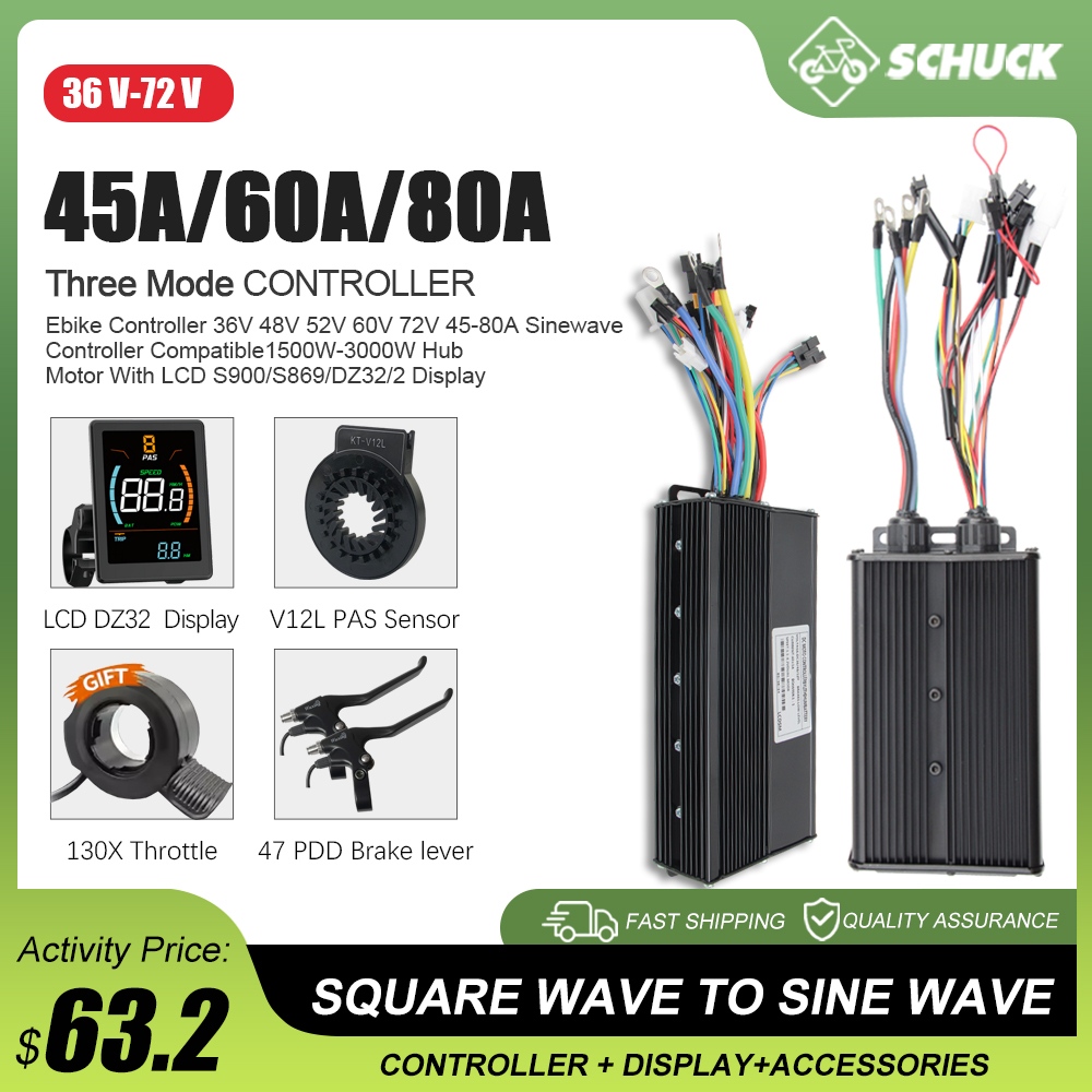 الدراجة الإلكترونية 3 وضع 48 ف - مراجعة Sine Wave Controller 48V 72V 80A وسعره