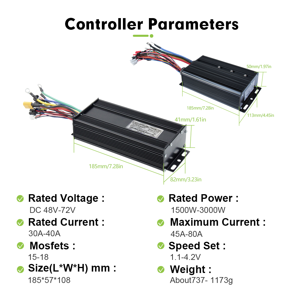 الدراجة الإلكترونية 3 وضع 48 ف - مراجعة Sine Wave Controller 48V 72V 80A وسعره