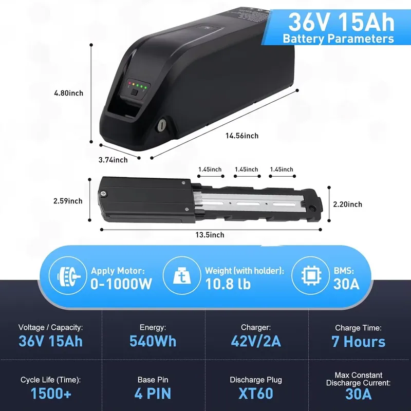 بطارية دراجة كهربائية هايلونج  - مراجعة Ebike Battery 48V 20Ah Hailong وسعره