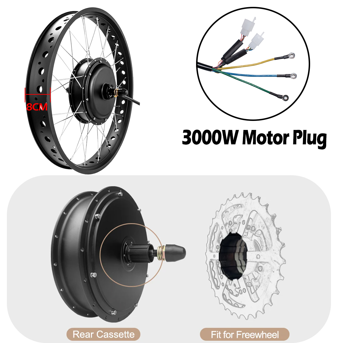 محرك محور بدون تروس 72 فولت 30 - مراجعة 72V 5000W Hub Motor Kit وسعره