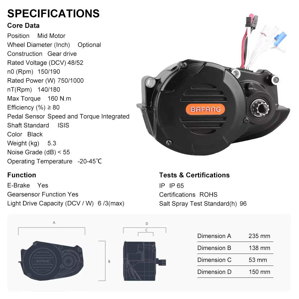 Bafang M620 G510 48 فولت 52 فو - مراجعة Mid Drive Motor Kit 52V 1000W وسعره