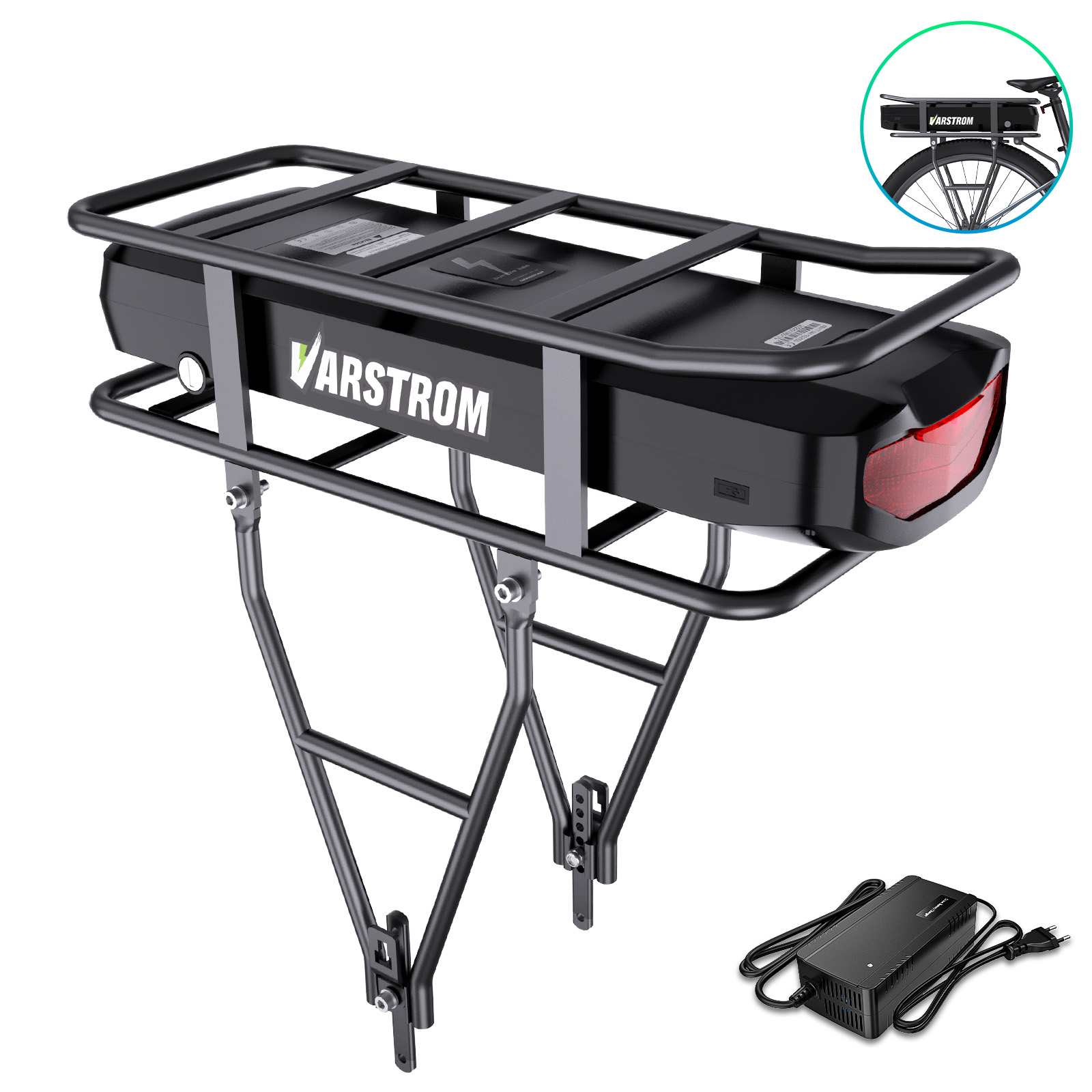 دراجة كهربائية رف بطارية 52 فو - مراجعة Ebike Battery 48V 20Ah Hailong وسعره
