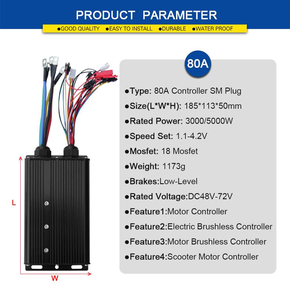 وحدة تحكم سينوسية للدراجات الك - مراجعة Sine Wave Controller 48V 72V 80A وسعره