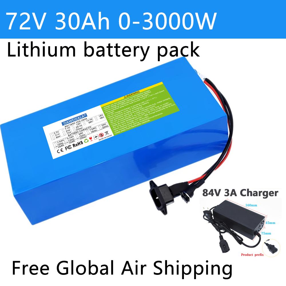 72 فولت 12Ah-30Ah 18650 بطارية - مراجعة Electric Bicycle Battery 72V 30Ah وسعره