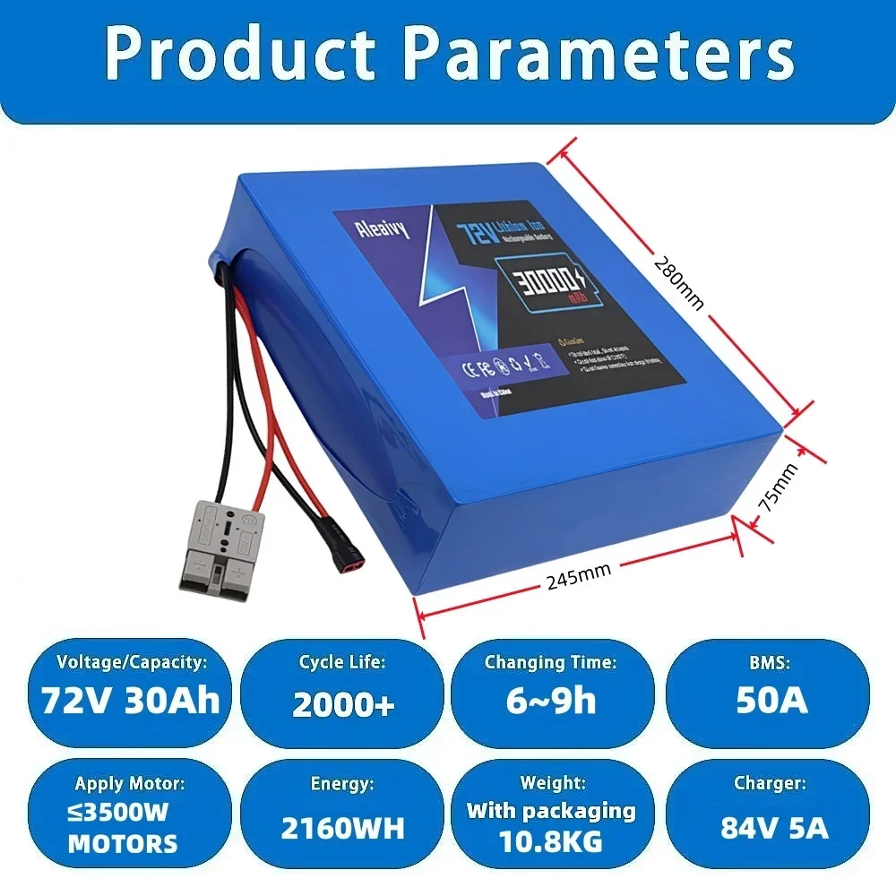 بطارية ليثيوم 72 فولت 30 أمبير - مراجعة Electric Bicycle Battery 72V 30Ah وسعره