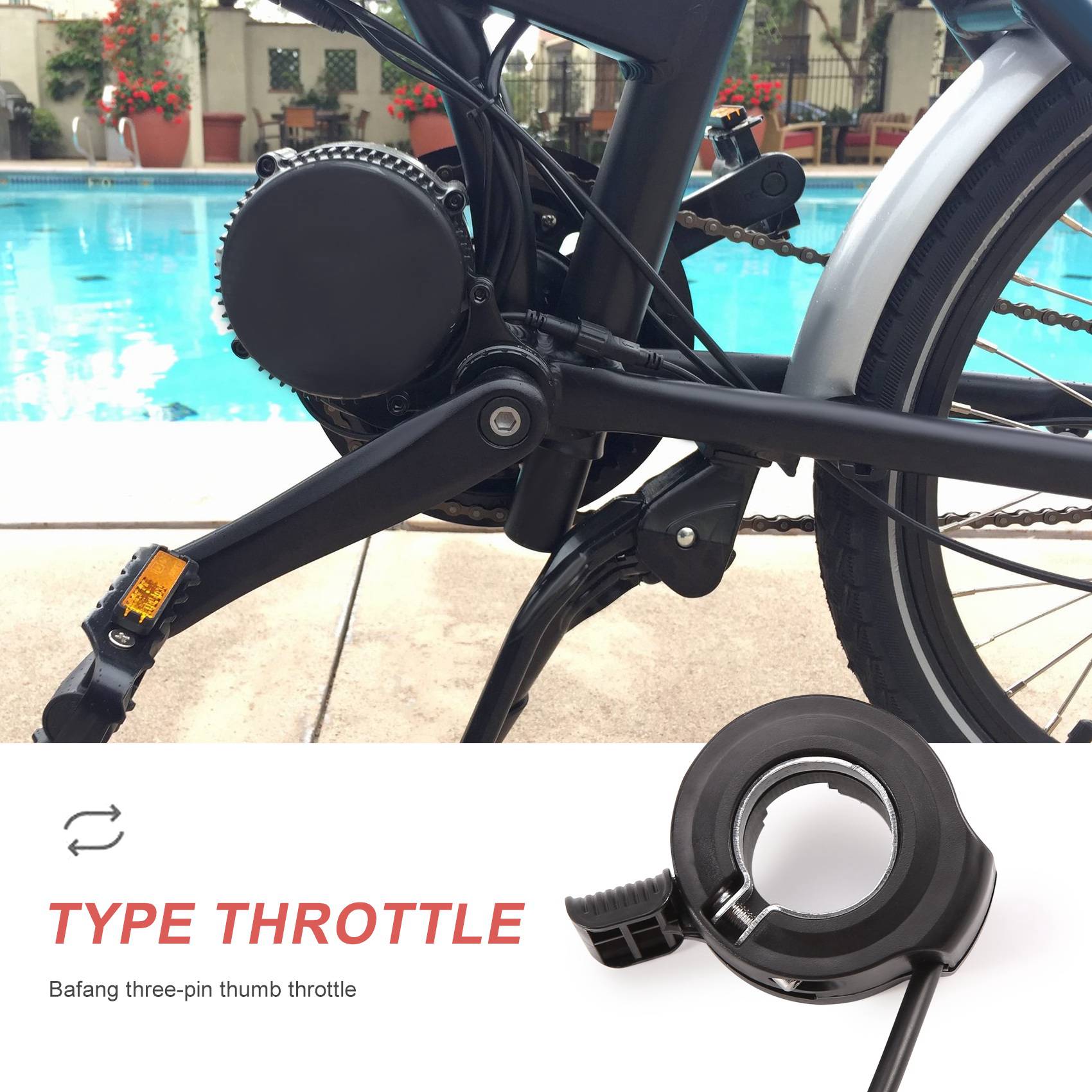 مقبض تحكم بالإبهام A73T لمحرك  - مراجعة Mid Drive Motor Kit 52V 1000W وسعره