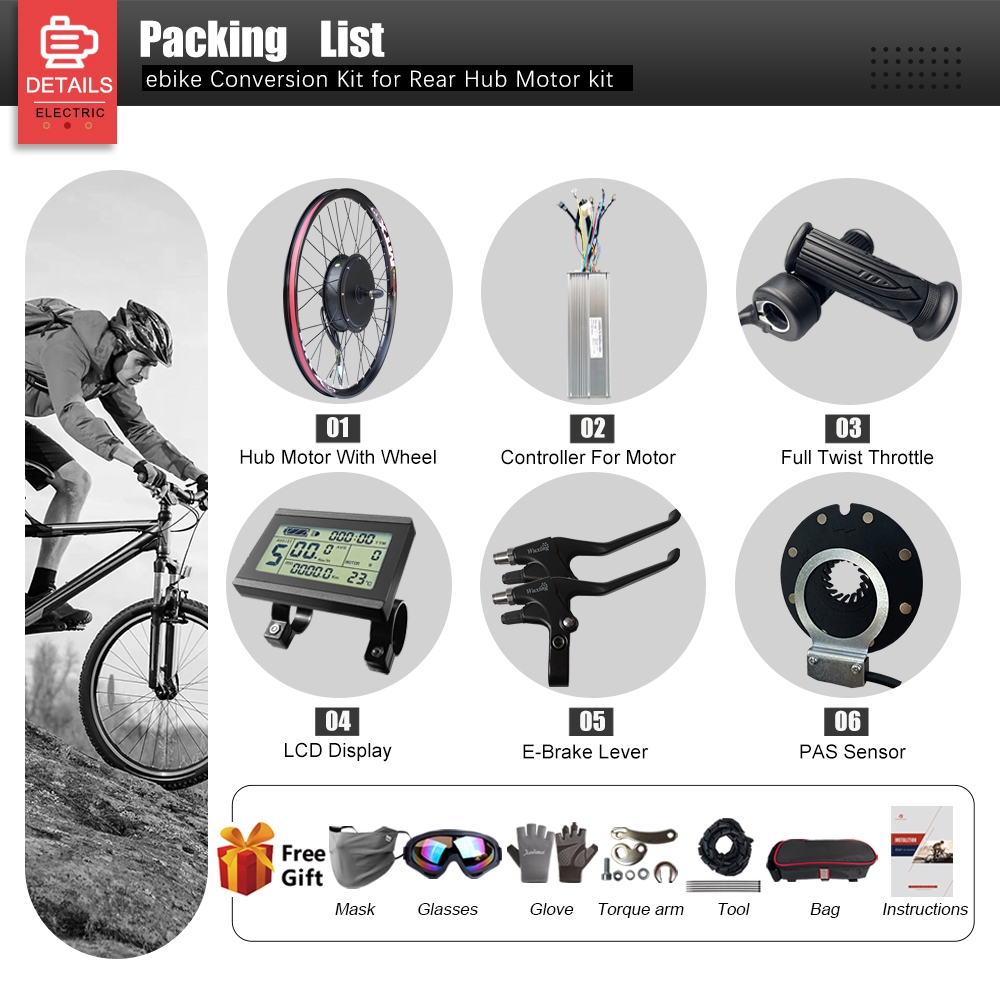 طقم تحويل الدراجة الكهربائية 7 - مراجعة Ebike Conversion Kit 72V 3000W وسعره