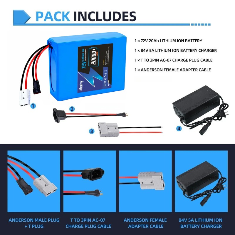 بطارية ليثيوم 72 فولت 20S4P 20 - مراجعة Electric Bicycle Battery 72V 30Ah وسعره