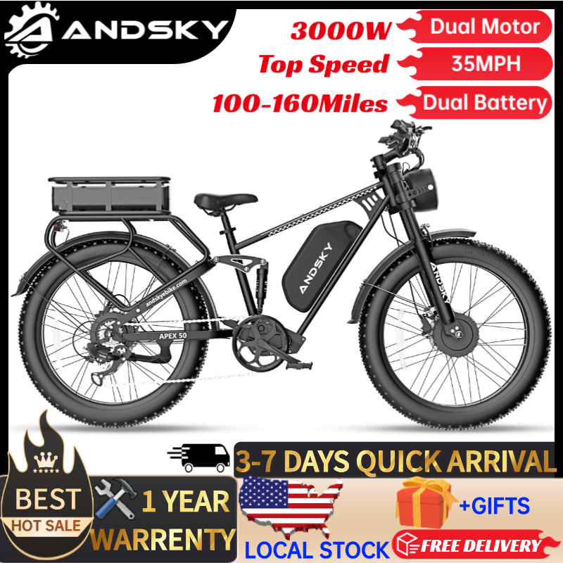 دراجة كهربائية ANDSKY Apex50 A - مراجعة Mid Drive Motor Kit 52V 1000W وسعره