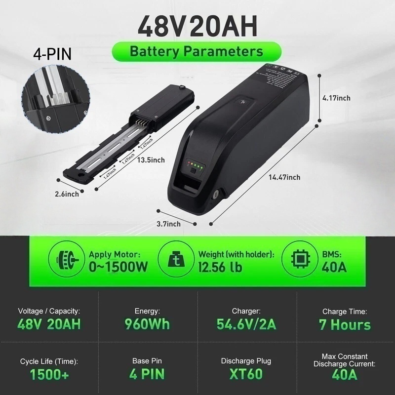 بطارية دراجة كهربائية هايلونج  - مراجعة Ebike Battery 48V 20Ah Hailong وسعره
